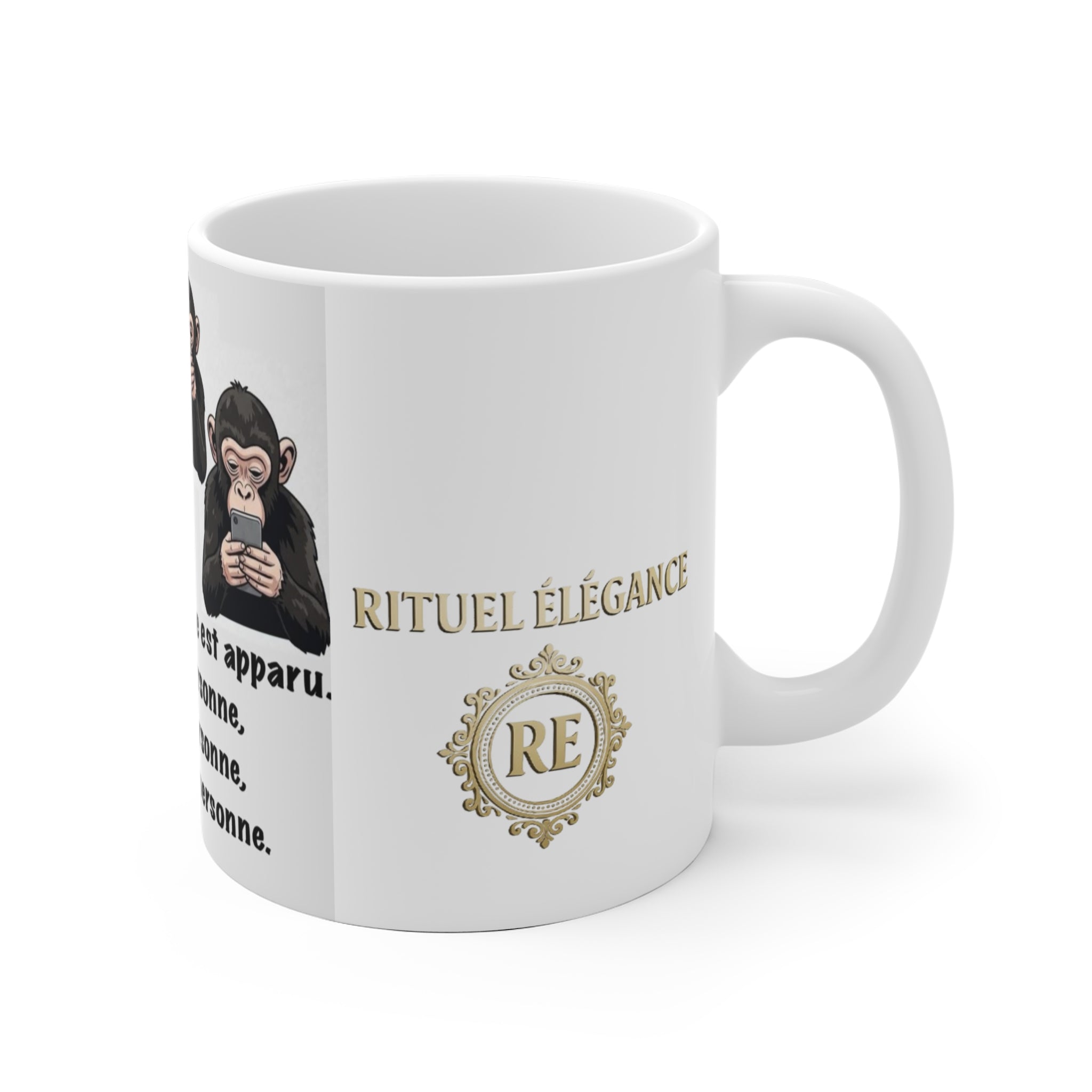 Funny Monkey Quote Ceramic Mug, , Unique Coffee Cup,