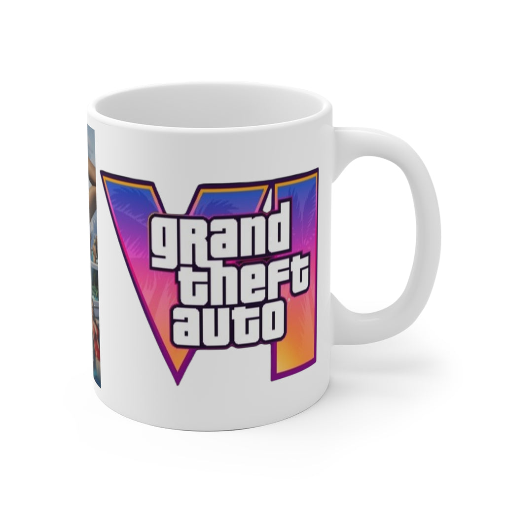 Grand Theft Auto 6Logo Ceramic Mug — Retro Gaming Coffee Cup