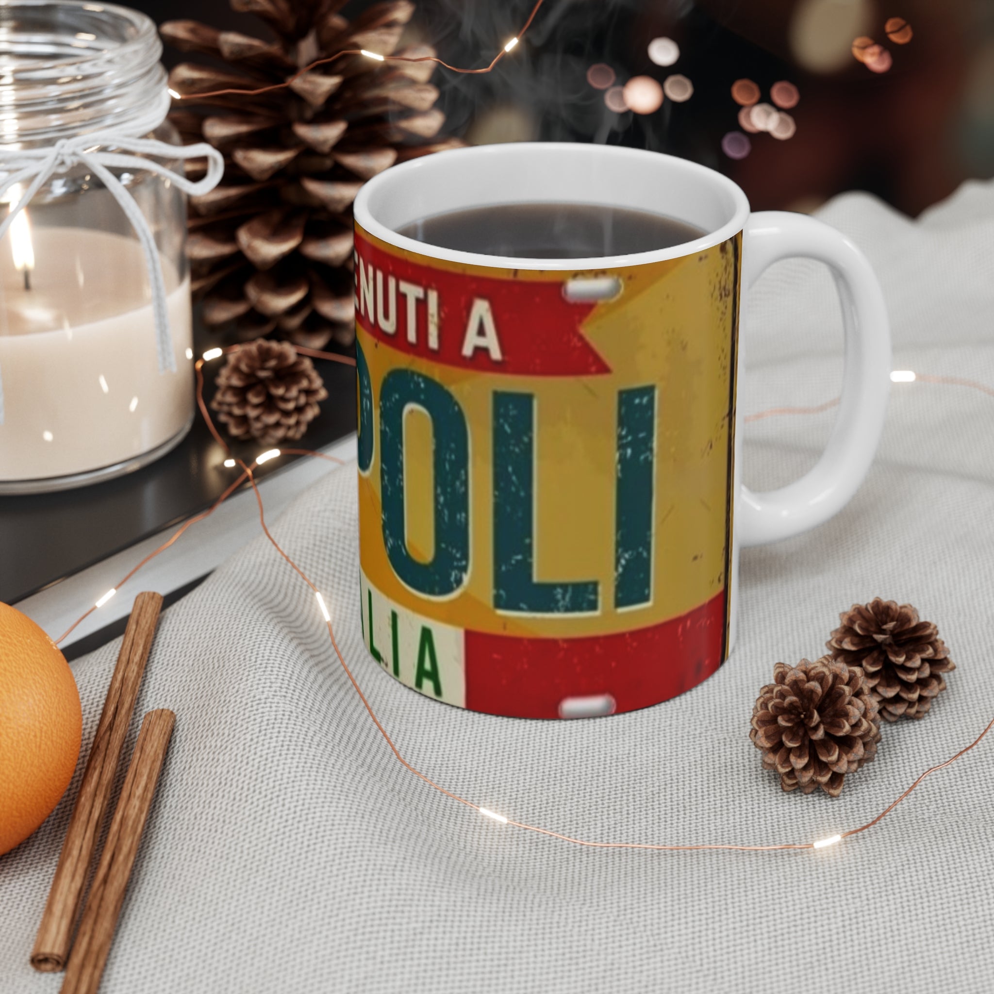 Retro Welcome to Napoli Mug, Italian Coffee Cup,