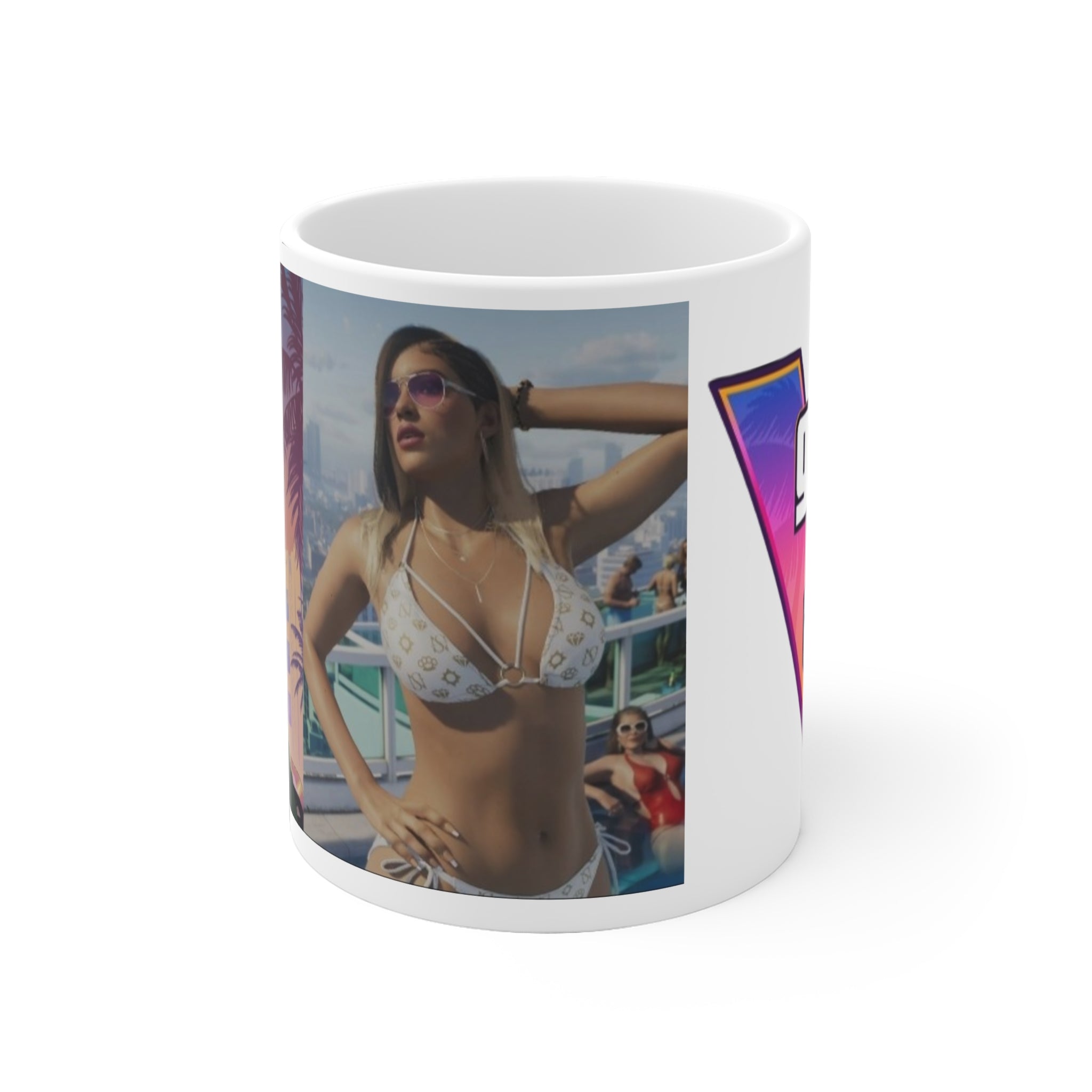 Grand Theft Auto 6Logo Ceramic Mug — Retro Gaming Coffee Cup