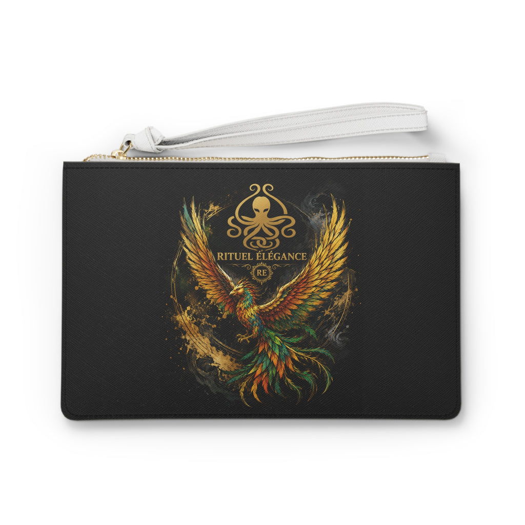 Phoenix Clutch Bag — Rituel Elegance Gold Emblem Wristlet