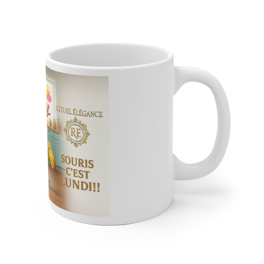 Souris C'est Lundi mug | Funny Grandma Character, French Coffee Ceramic Mug