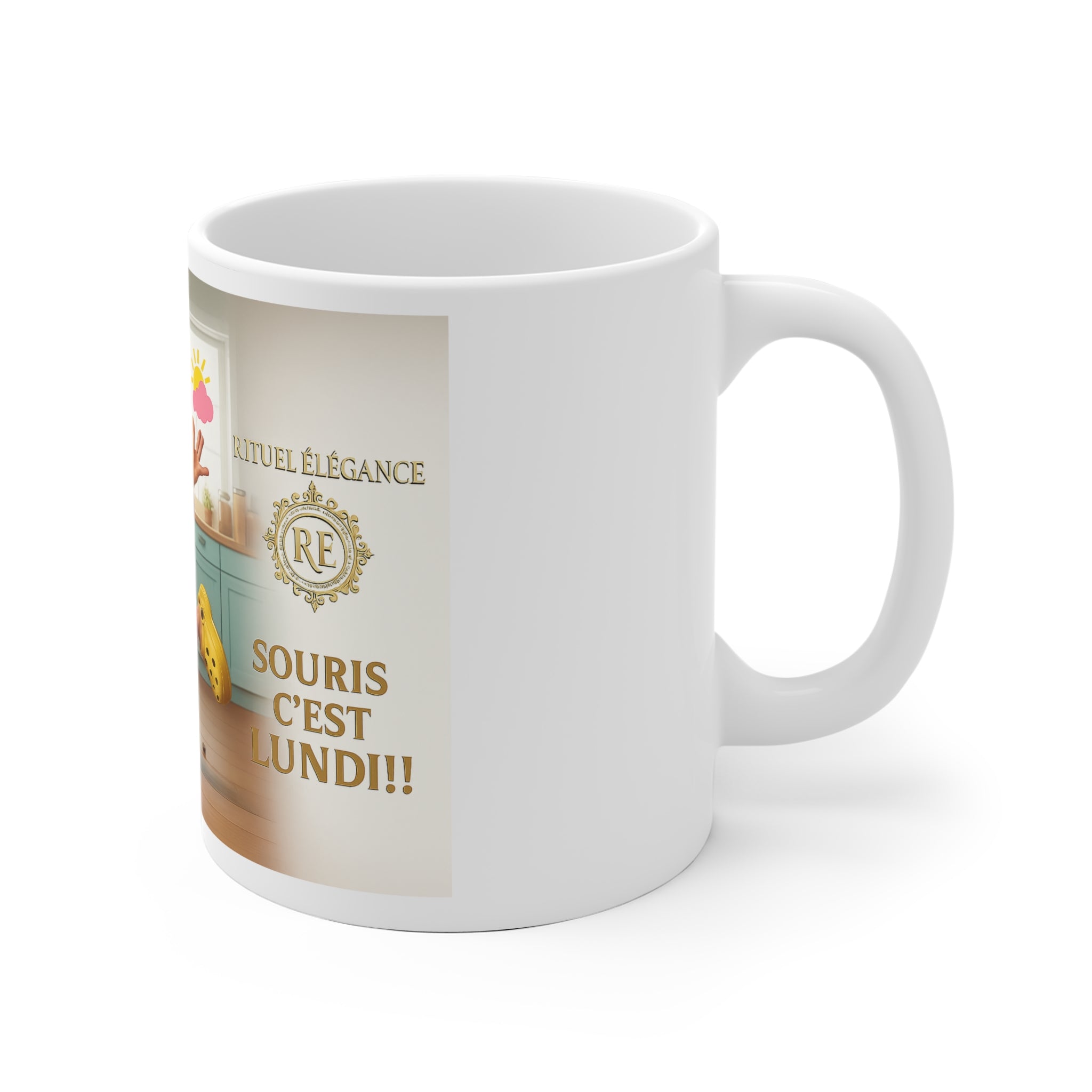 Souris C'est Lundi mug | Funny Grandma Character, French Coffee Ceramic Mug