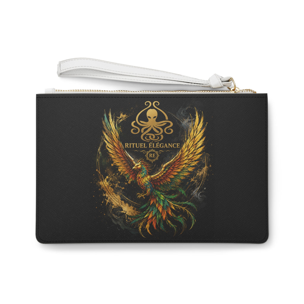 Phoenix Clutch Bag — Rituel Elegance Gold Emblem Wristlet