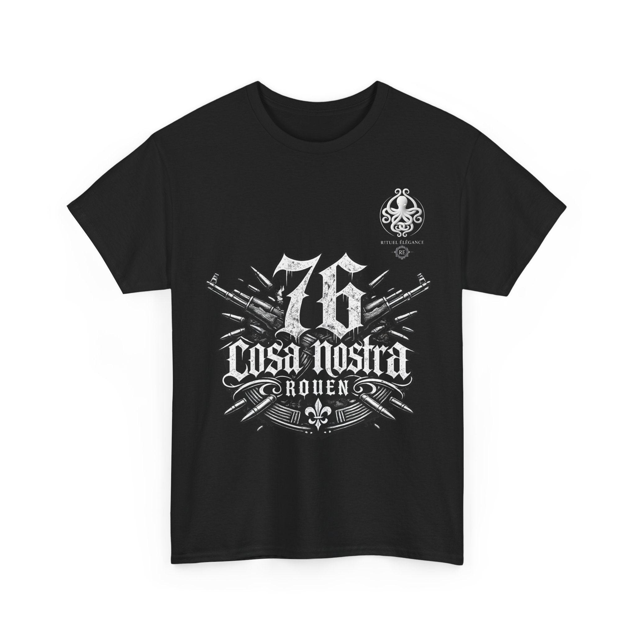 Cosa Nostra Rouen marque Rituel élégance – Vintage Mafia Emblem T-Shirt