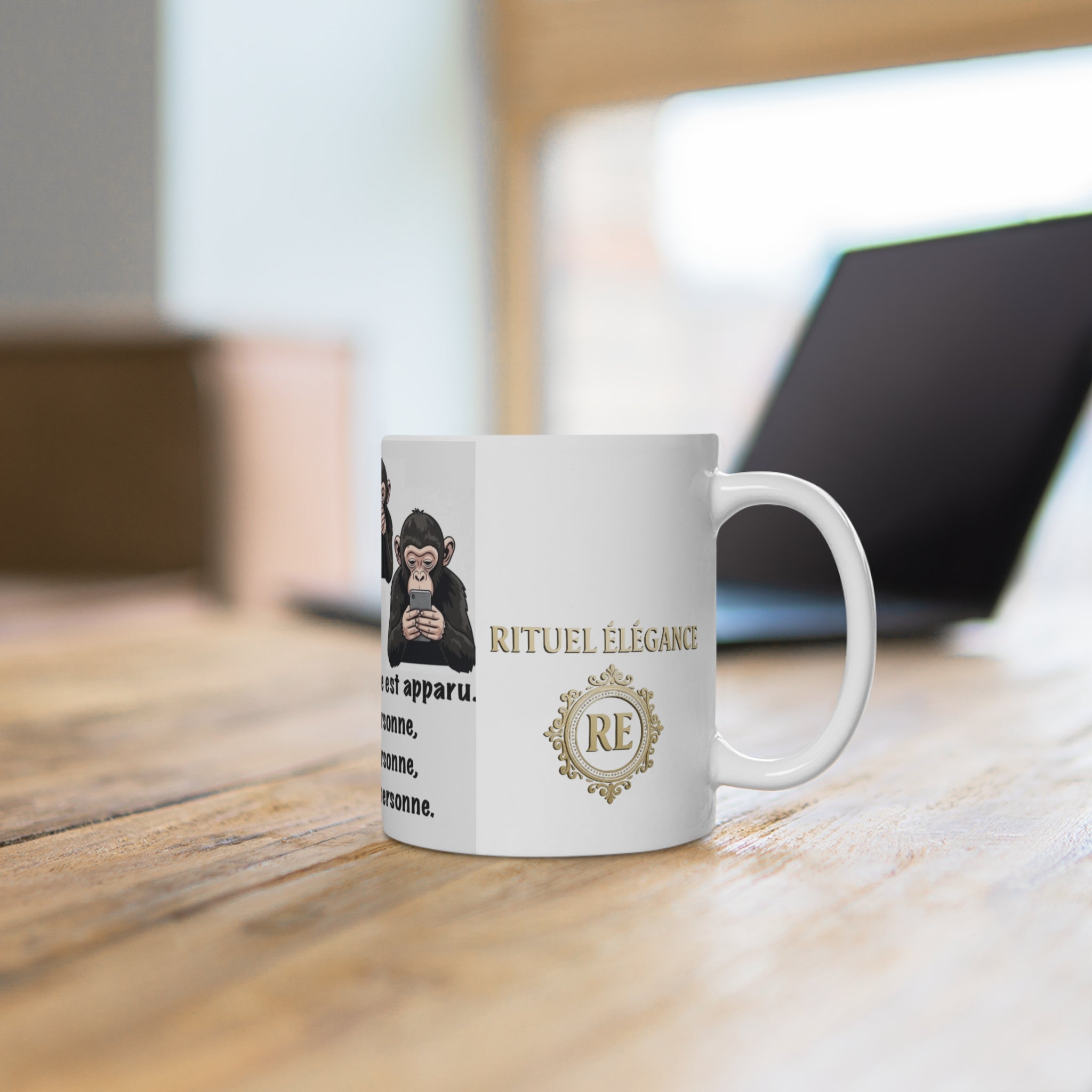 Funny Monkey Quote Ceramic Mug, , Unique Coffee Cup,