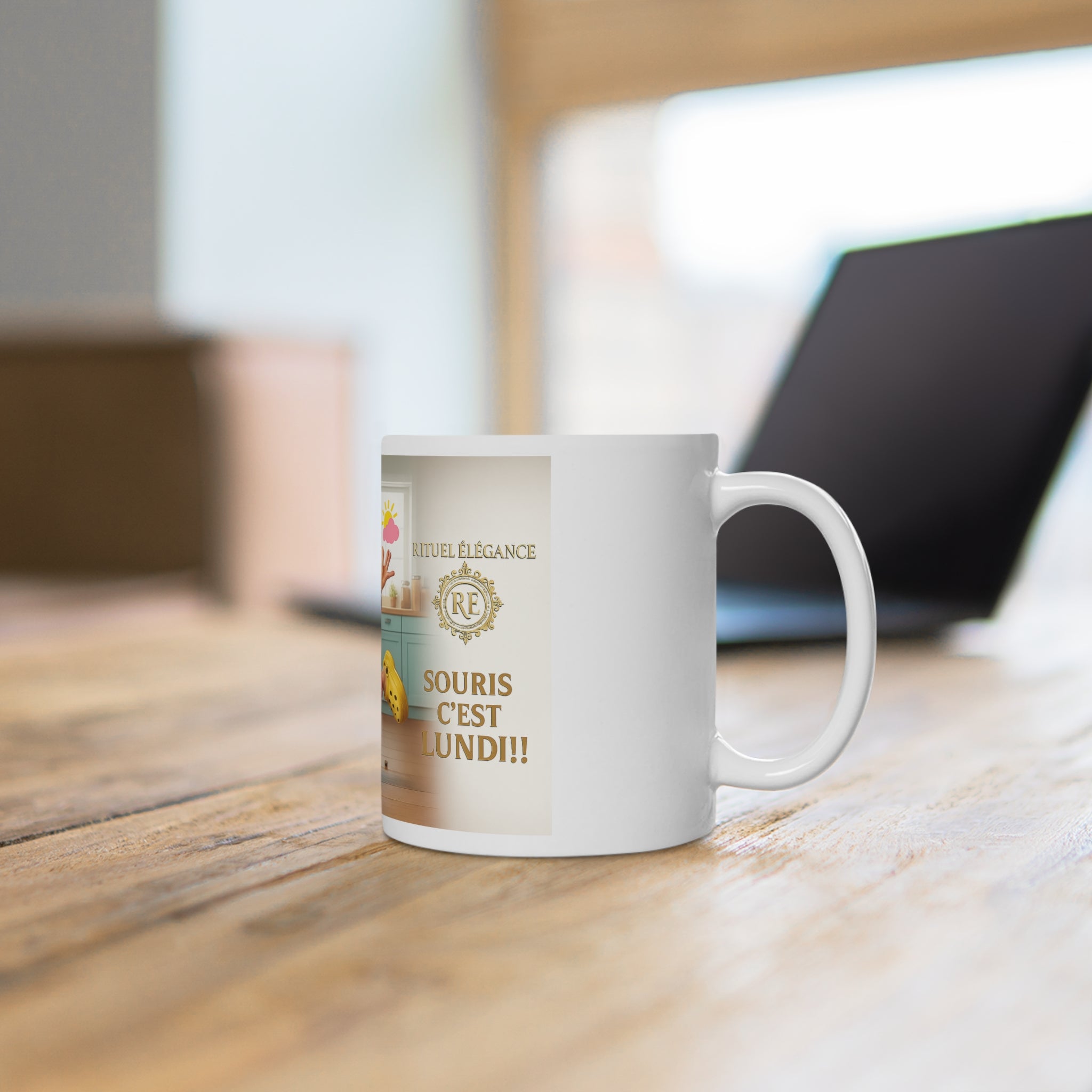 Souris C'est Lundi mug | Funny Grandma Character, French Coffee Ceramic Mug