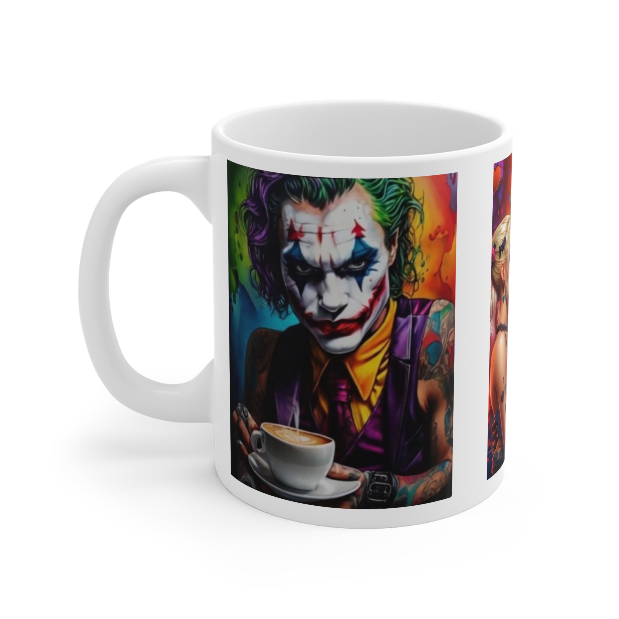 Joker Couple Ceramic Mug – Colorful Joker Couple Art Coffee Cup