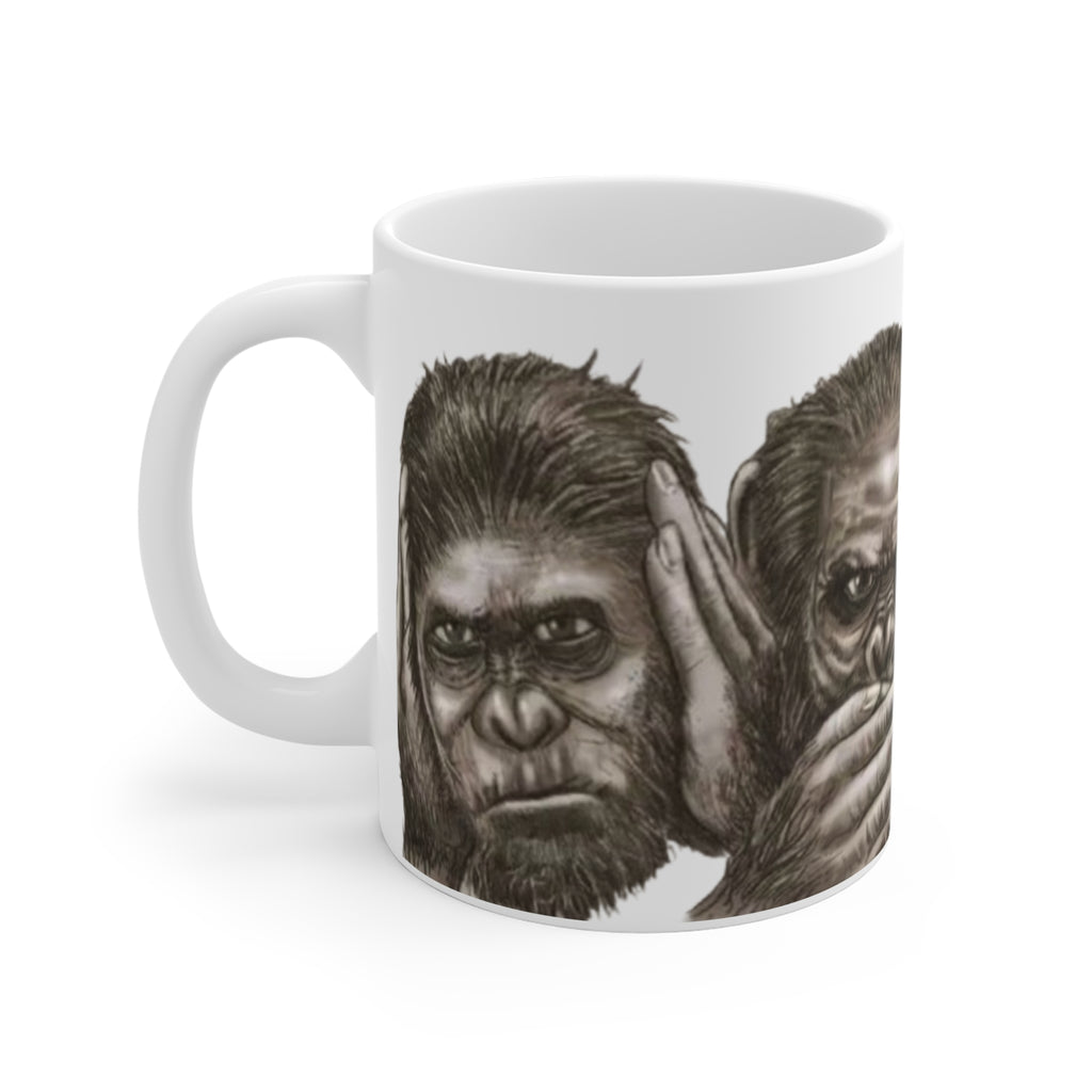 mug 3 singes en céramique Fun Monkey, cadeau de tasse à café unique,  tasse drôle pour le café,idée de cadeau d'anniversaire