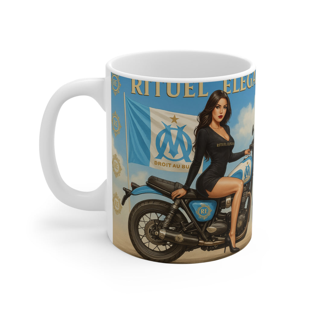 mug OM en céramique de moto élégante, cadeau de motard, tasse à café pour moto