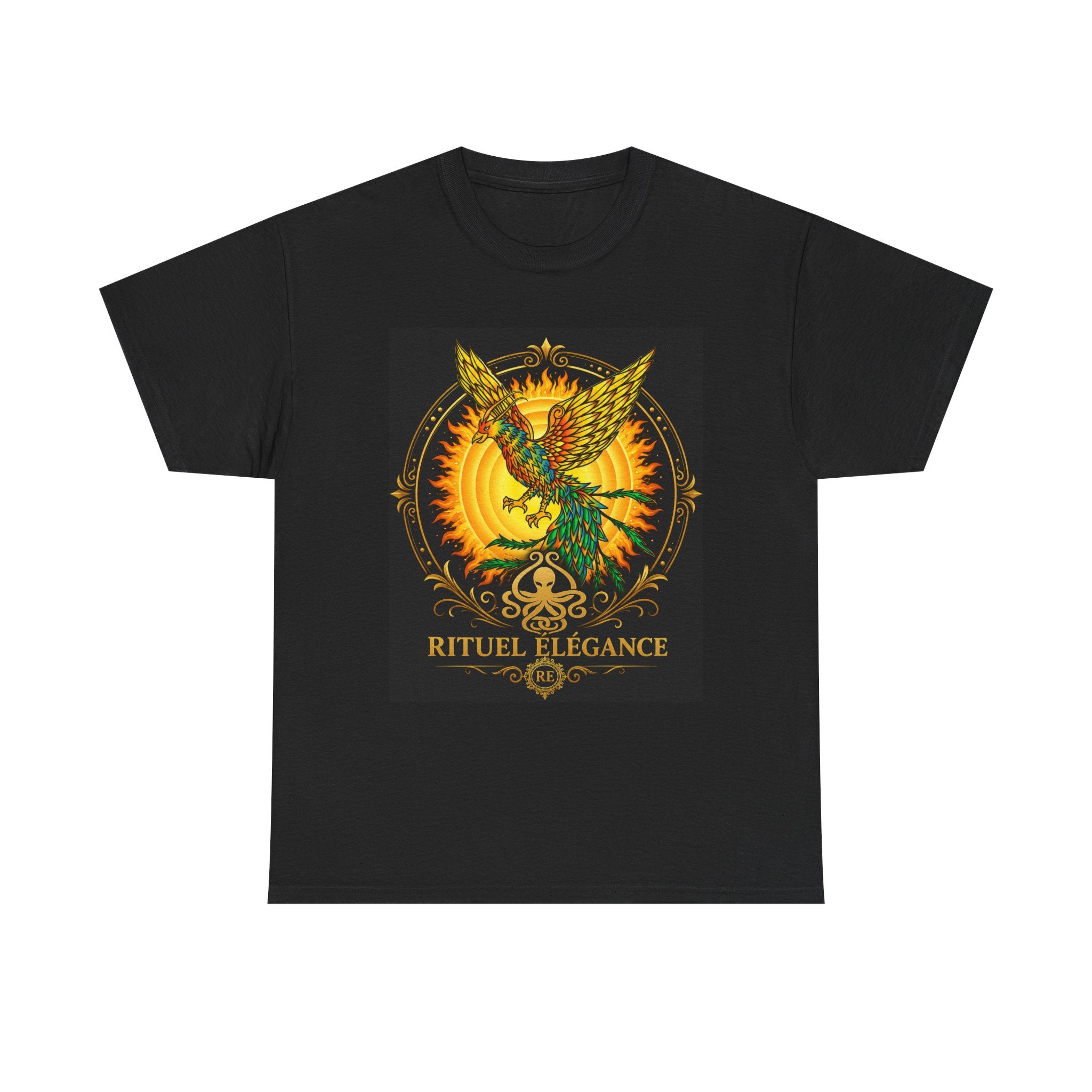 Phoenix Crest T-Shirt — 'Rituel Élégance' Vintage Occult Graphic Tee
