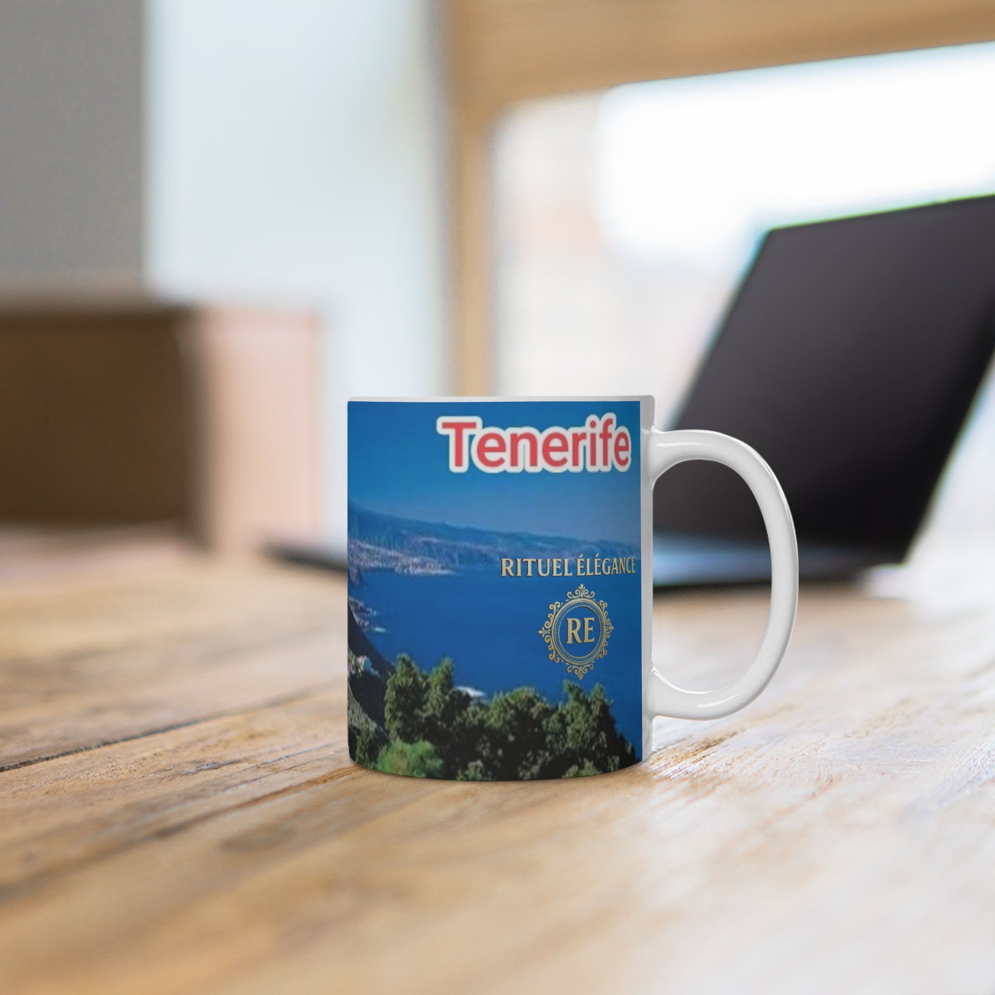 Tenerife Ceramic Mug, Scenic Coffee Cup, Travel Souvenir, Gift for Travelers,