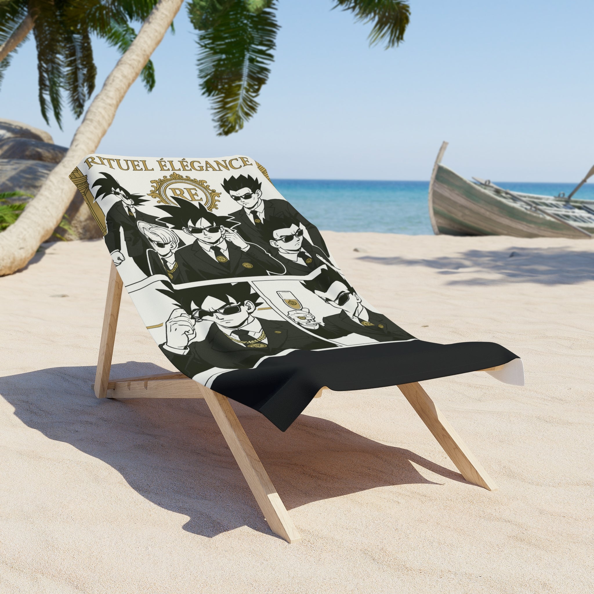Stylish Beach Towel - Retro Elegance Design
