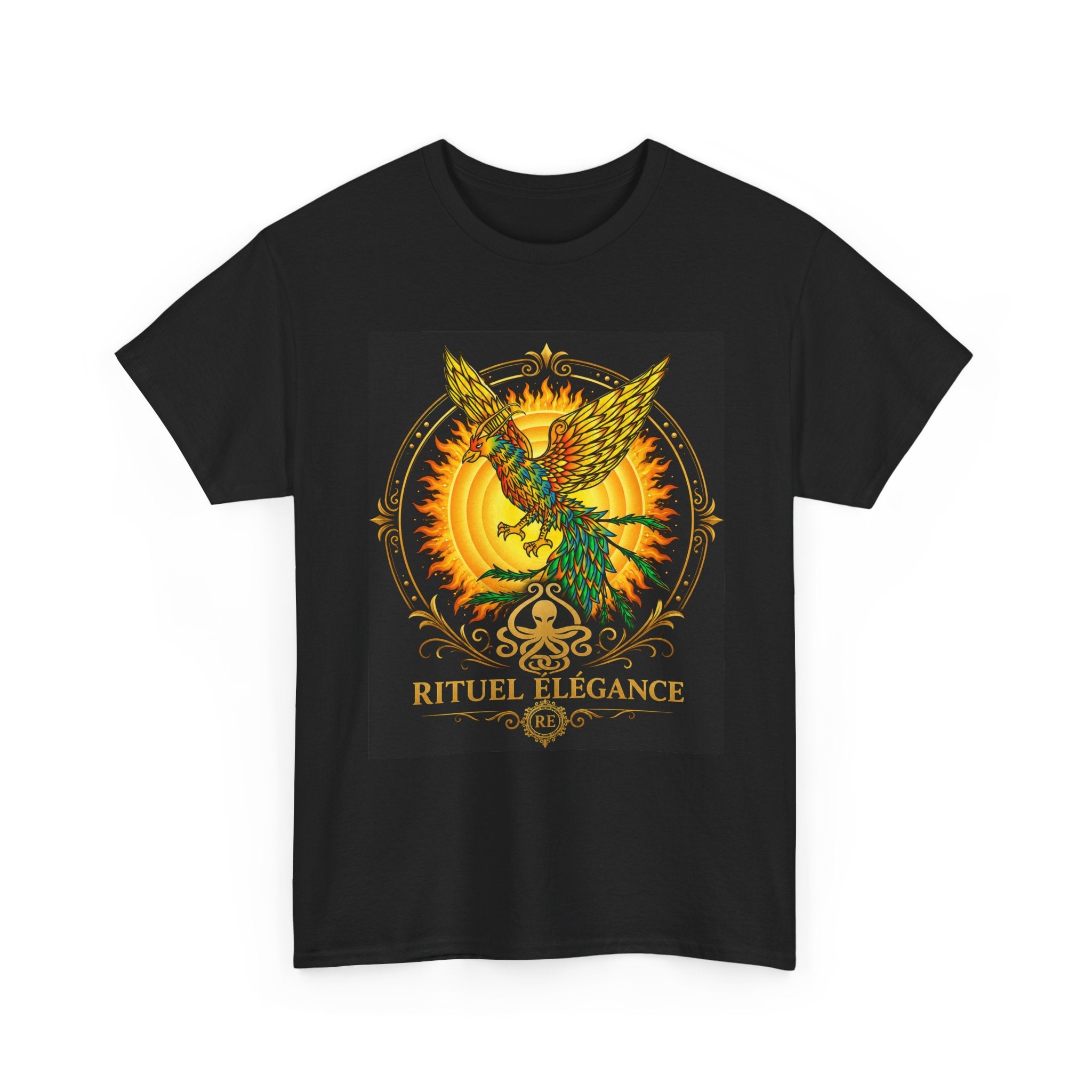 Phoenix Crest T-Shirt — 'Rituel Élégance' Vintage Occult Graphic Tee
