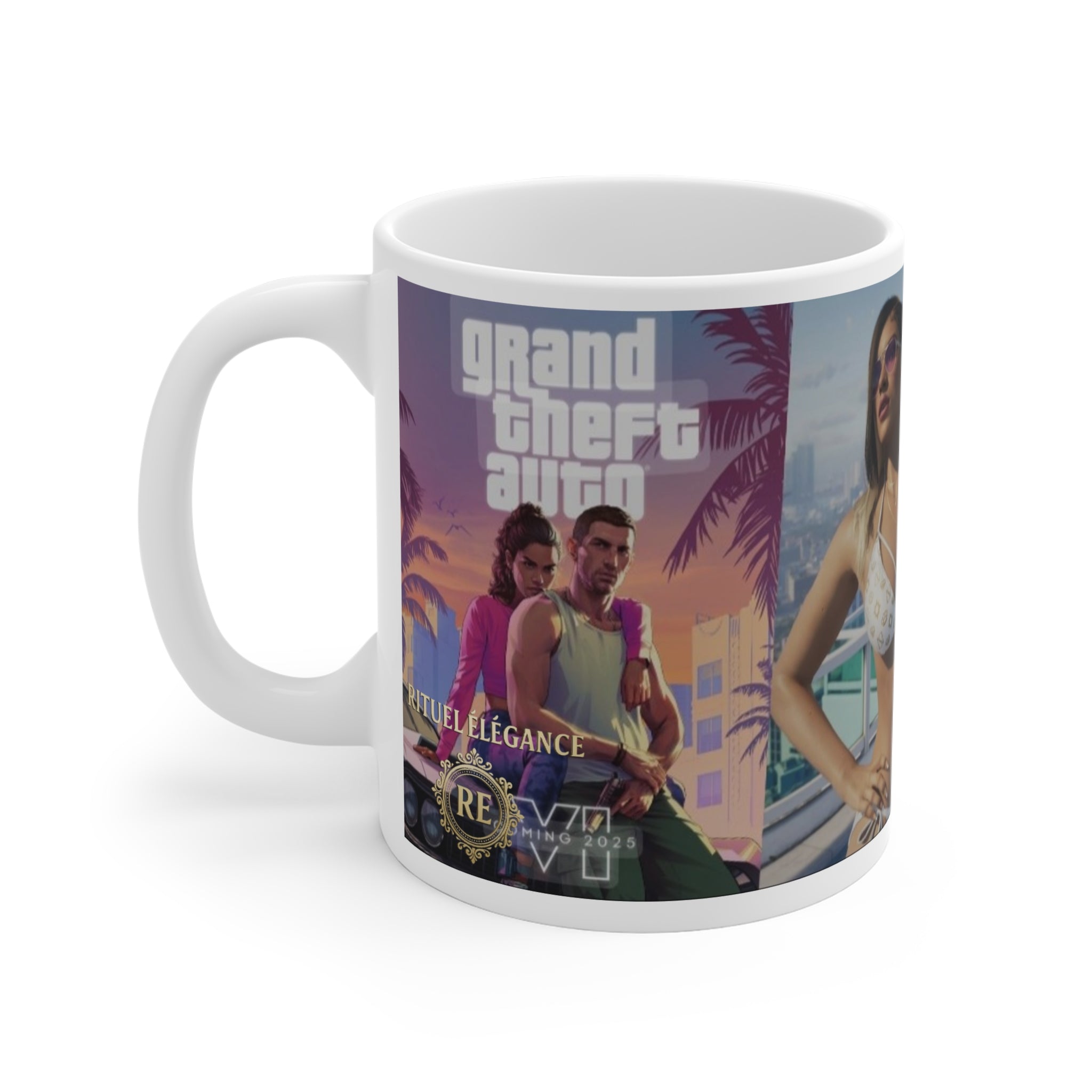 Grand Theft Auto 6Logo Ceramic Mug — Retro Gaming Coffee Cup