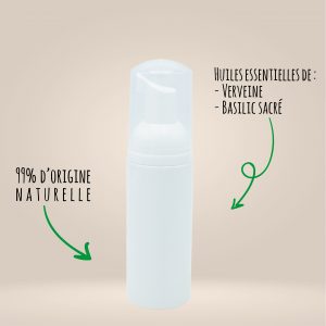Mousse coiffante – Brillance Verveine & Basilic sacré | Format 100ml | Lot de 20 | Rituel Élégance