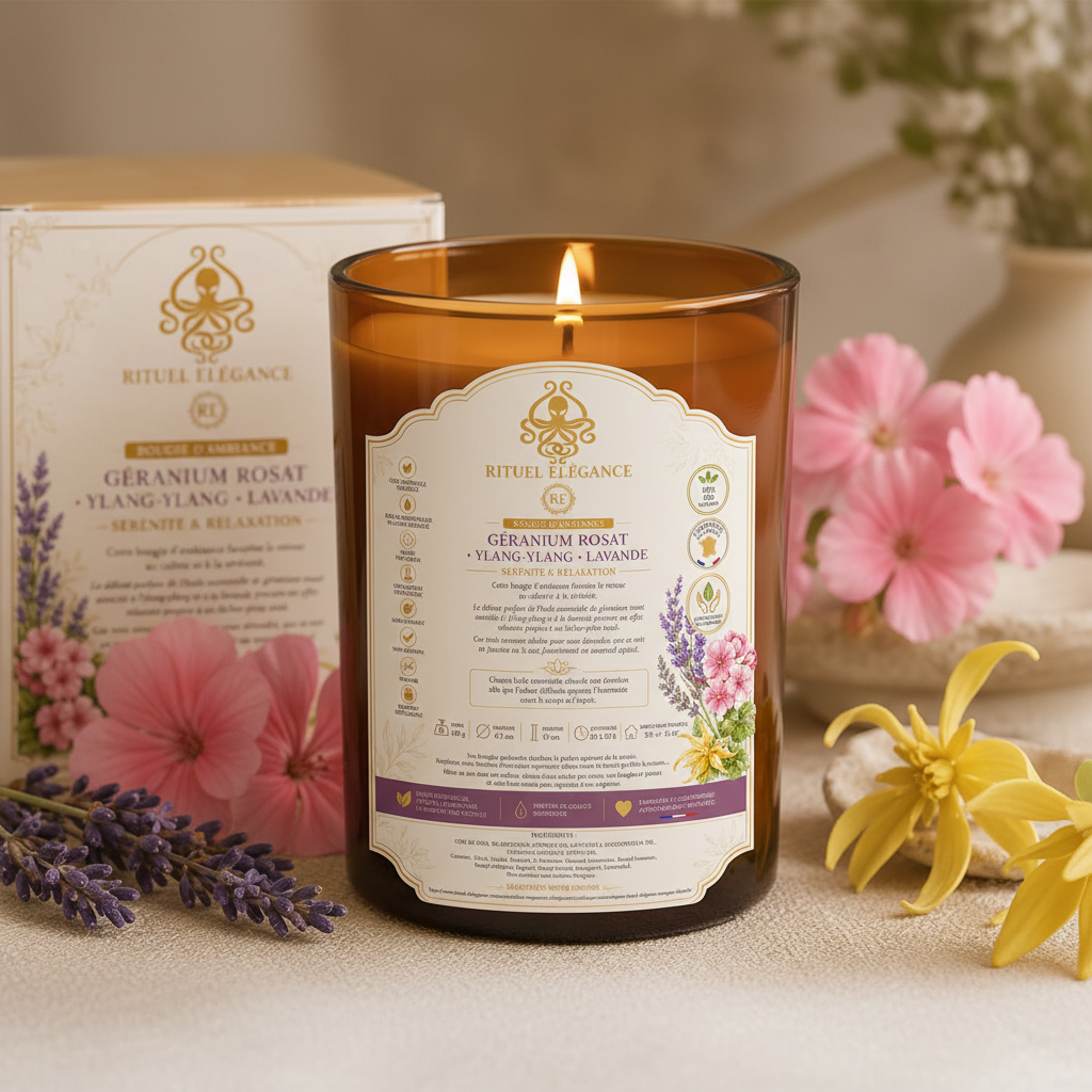 Bougie Géranium Ylang Lavande