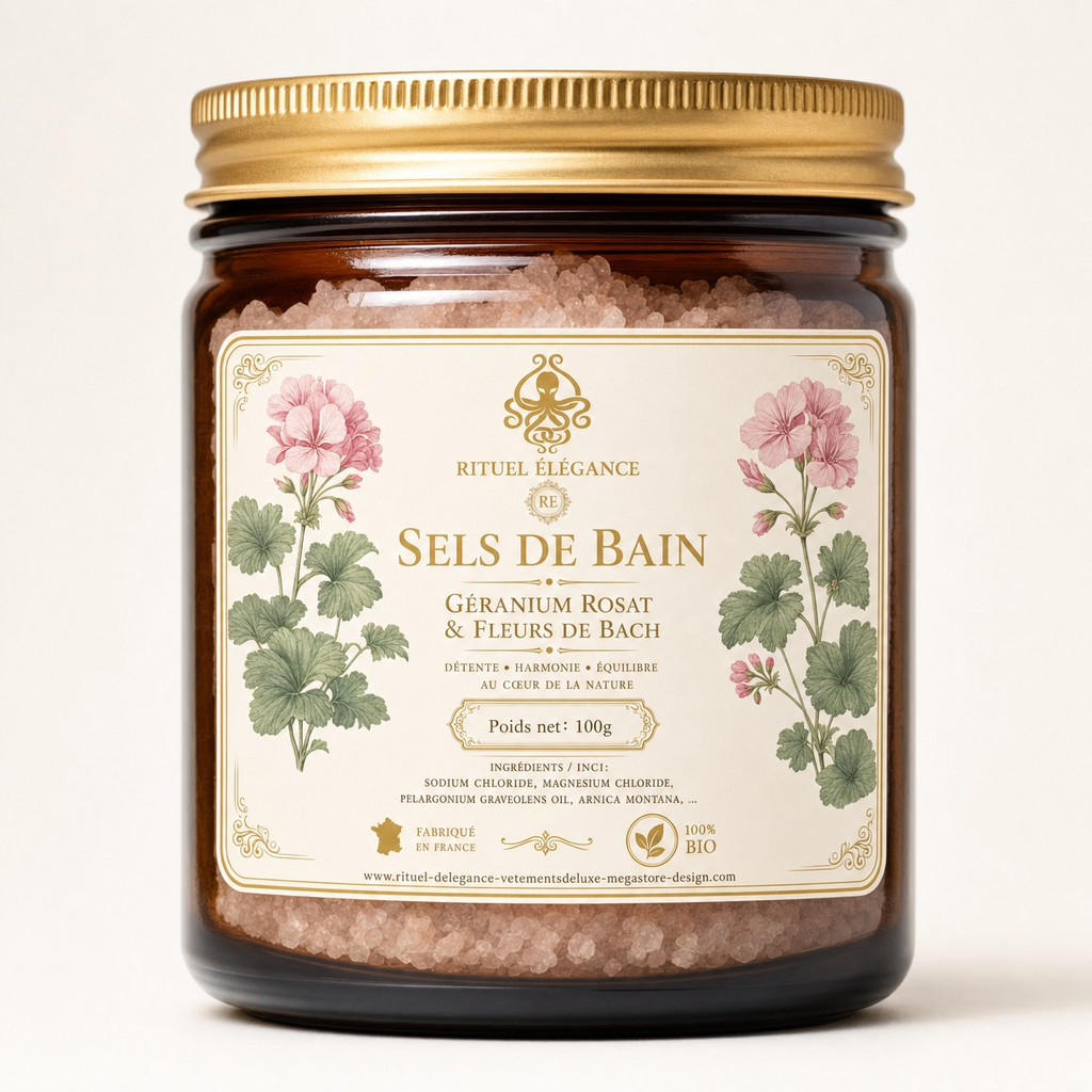 Sels de bain – Géranium Rosat & Fleurs de Bach