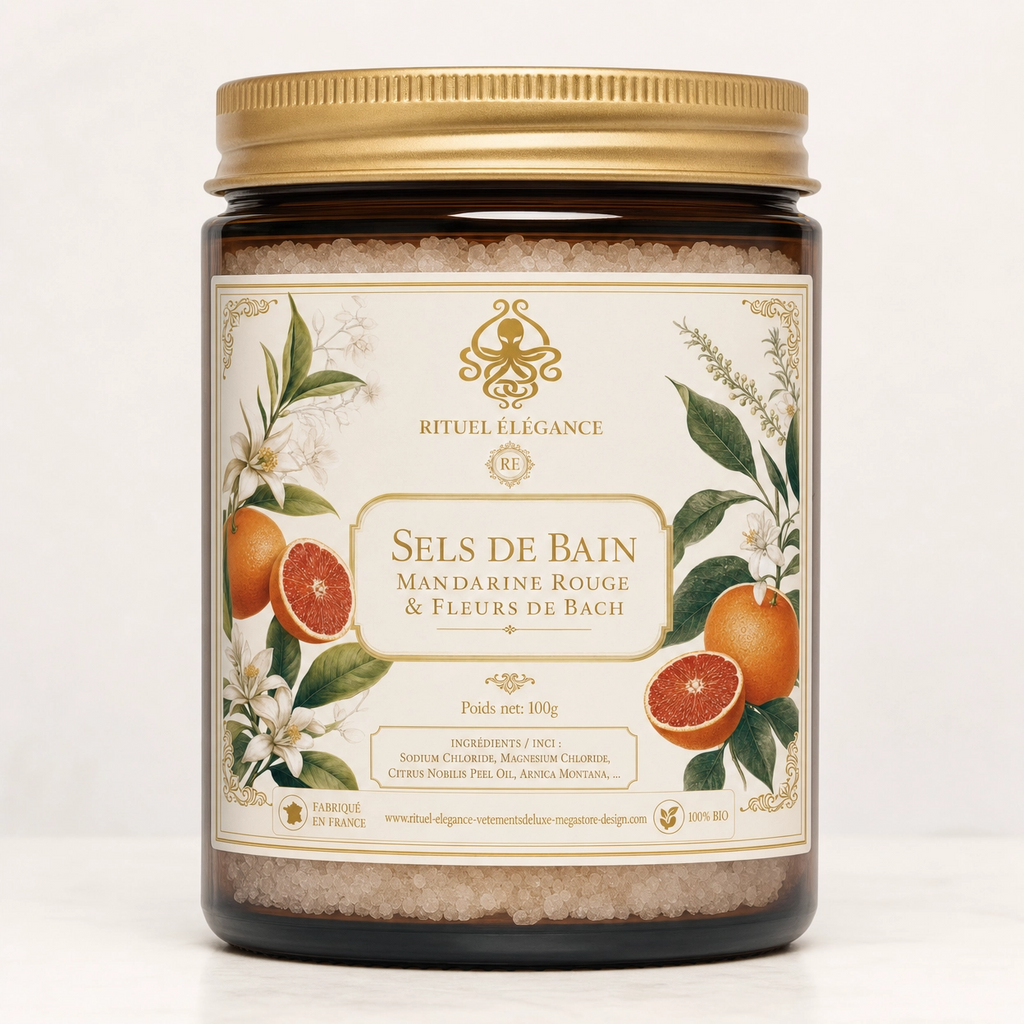 Sels de bain – Mandarine rouge & Fleurs de Bach
